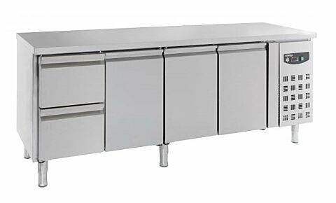 CombiSteel Kühltisch 3 Türen, 2 Schubladen 553L, 2230x700x850mm