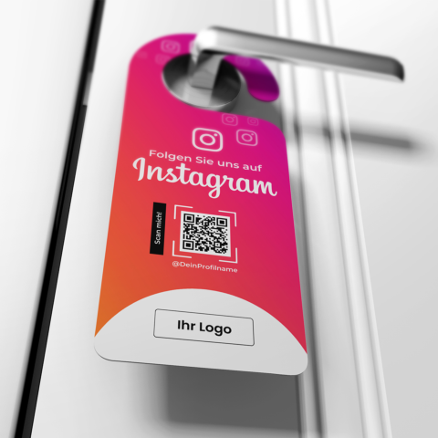Türanhänger Instagram-Follow mit QR-Code+Logo