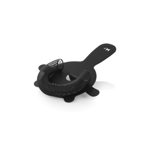 Barsieb NOCTURN mit Feder, 4 Zinken, Ø 8 cm, schwarz matt, Chromnickelstahl 18/8