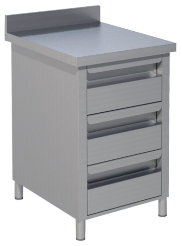 Schubladenschrank 2 Schubladen BxT 50x60cm Aufkantung