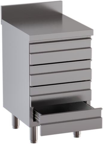 Schubladenschrank 4 Schubladen BxT 50x70cm mit Aufkantung