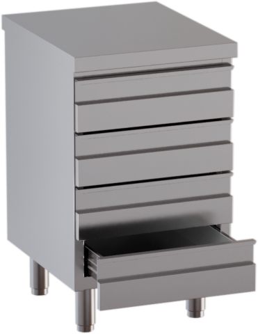 Edelstahl Schubladenschrank 4 Schubladen BxT 50x60cm