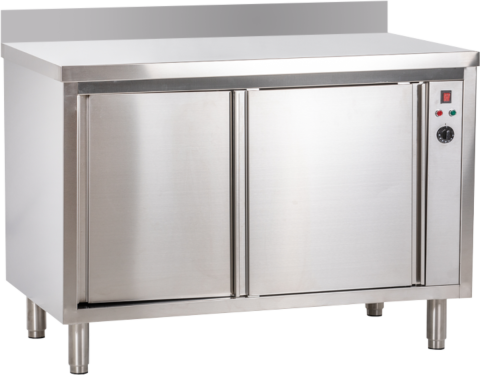 Edelstahl Wärmeschrank mit Aufkantung 1500 x 600 x 850 mm, 2,5 kW