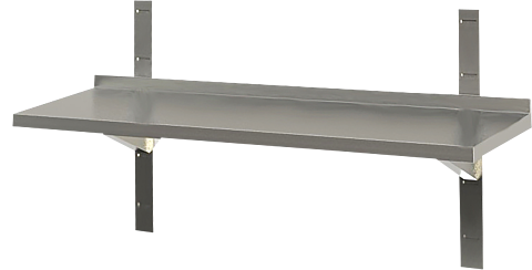 Edelstahl Wandbord 1 Boden mit Aufkantung 1800 x 400 mm