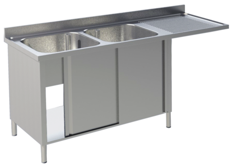 Spülcenter 2 Becken links Breite 160cm