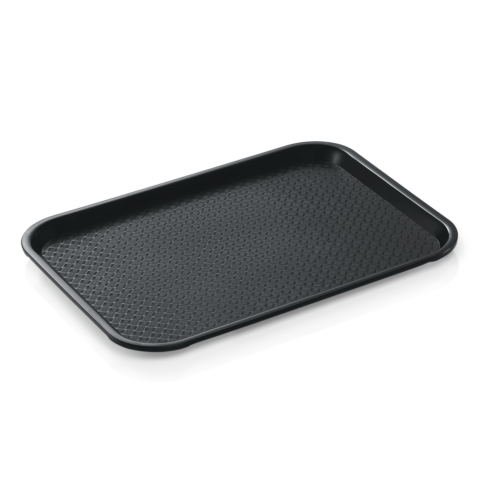 Tablett Set FAST FOOD, 35 x 27 x 1,5 cm, schwarz, Set á 24 Stück, Polypropylen