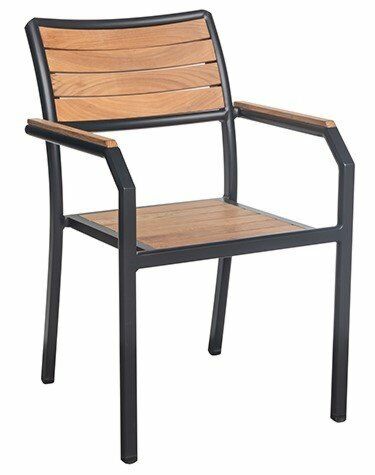 Terrassenstuhl Tiga-A Armlehne in Teak