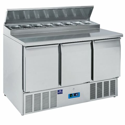 MASTRO Saladette mit 3 Türen GN 1/1, 8x GN 1/6 h=150 mm, 0°/+8°C