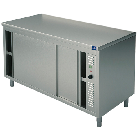 MASTRO Wärmeschrank mit Schiebetüren, ohne Aufkantung, 1600x600 mm