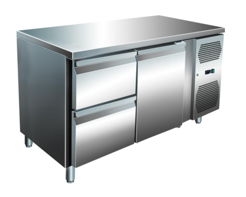 Kühltisch KT-VIP mit 1x 2 Schubladen und 1 Tür, 1.360x700x860mm