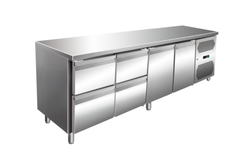 Kühltisch KT-VIP mit 2x 2 Schubladen und 2 Türen, 2.230x700x860 mm
