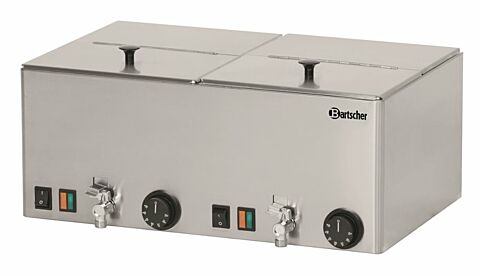 Bartscher Edelstahl Würstchenwärmer 2KA20, 2 Becken, getrennt schaltbar-Gastro-Germany