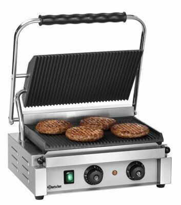 Bartscher Kontaktgrill "Panini-T" gerillt, 2,2kW-Gastro-Germany