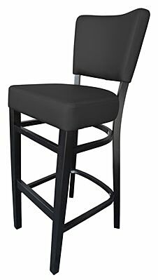 Barhocker Randy-H Sitz in schwarz, Beizton Wenge-Gastro-Germany
