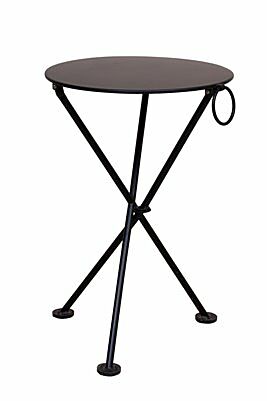 Biergarten Terrassentisch rund SANDY 720-S, schwarz, Ø 60 cm klappbar-Gastro-Germany