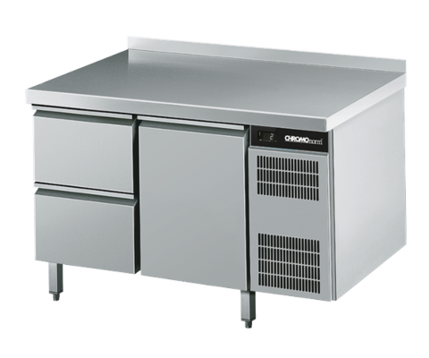 CHROMOnorn Kühltisch GN 1/1, 2 Züge 1/2, 1 Tür, 1250x700x850mm