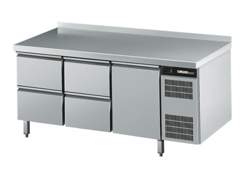 CHROMOnorn Kühltisch GN 1/1, 4 Züge 1/2, 1 Tür, 1725x700x850mm