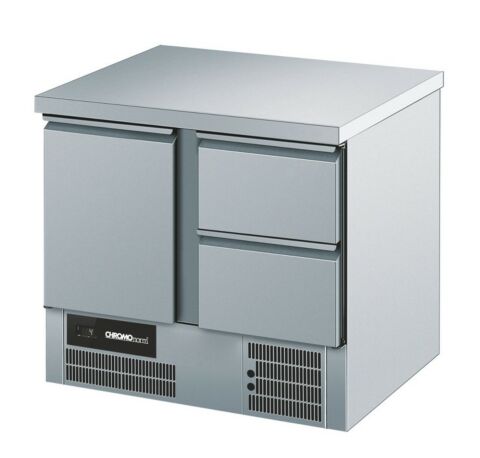 CHROMOnorn Kühltisch BR 795, GN 1/1, 1Tür, 2 Züge 1/2, 950x700x850mm