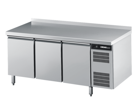 CHROMOnorn Tiefkühltisch GN 1/1, 3 Türen mit Tischplatte, 1725x700x850mm