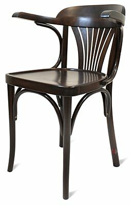 Gastro Stuhl Molly-A mit Armlehne in Nussbaum-Gastro-Germany