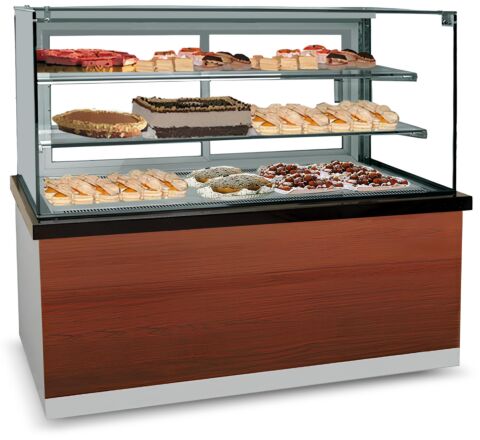 MASTRO Kuchentheke Konditoreitheke PRO Holzfront, 1400x780x1350mm