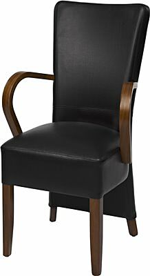 Gastro Stuhl Lisa schwarz mit Armlehne gepolstert-Gastro-Germany