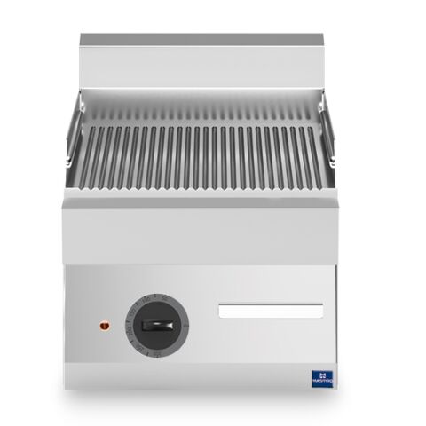 MASTRO Elektro-Grillplatte, gerillt, 4,5 kW, 400V, 400x650x300mm