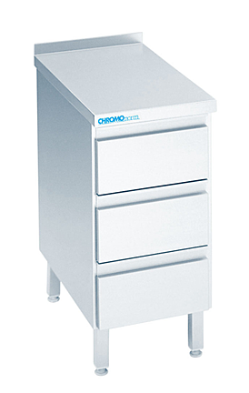 Schubladenblock mit 3 Schubladen, mit Aufkantung, 400x600x850/900mm 