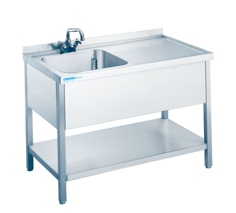 Spültisch mit 1 Becken Links, 1200x600x850/900mm