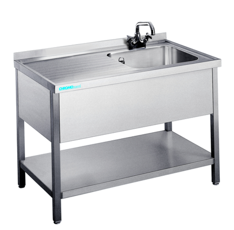 Spültisch mit 1 Becken Rechts, 1200x700x850/900mm