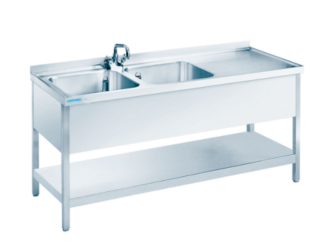 Spültisch mit 2 Becken Links, 1900x700x850/900mm