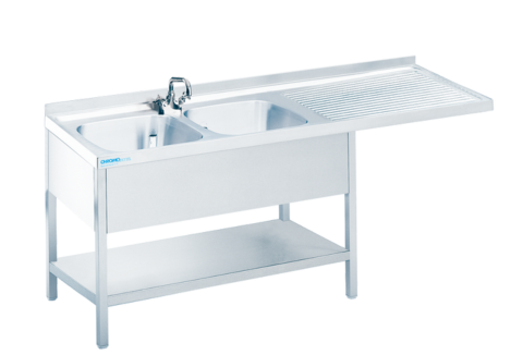 Spülcenter mit 2 Becken Links, 1600x700x850/900mm