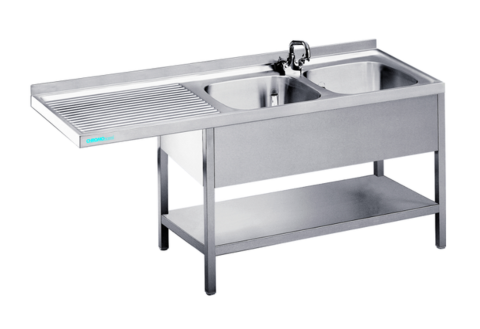 Spülcenter mit 2 Becken Rechts, 1800x600x850/900mm