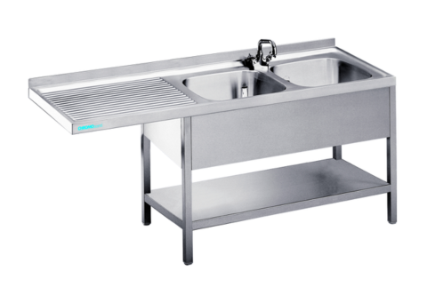 Spülcenter mit 2 Becken Rechts, 1600x700x850/900mm