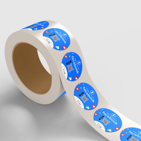 Facebook QR-Code Aufkleber auf Rolle