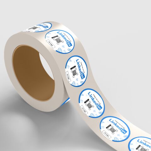 Aufkleber auf Rolle für LinkedIn