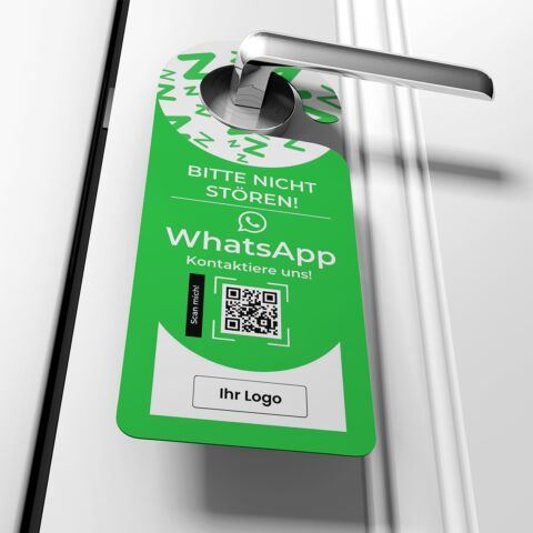 WhatsApp QR-Code Hotel Türanhänger mit Logo