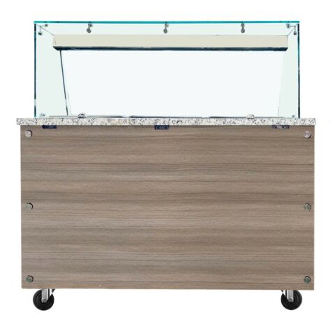 Skyrainbow Bain-Marie Theke 3x GN1/1 mit Glasaufsatz, Breite 1230mm