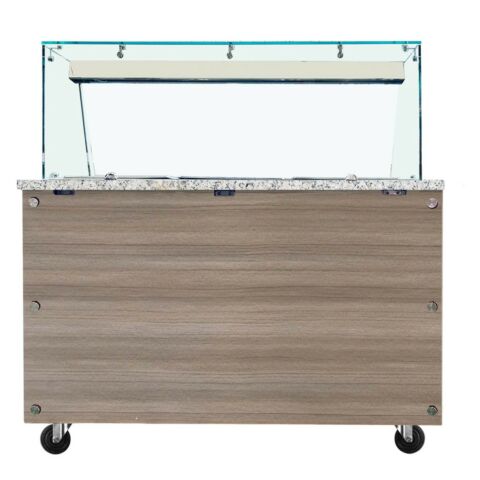 Skyrainbow Bain-Marie Theke für 2x GN1/1 mit Glasaufsatz, Breite 880mm