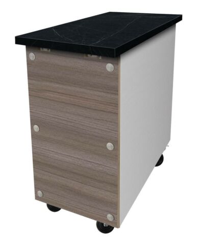 Skyrainbow Kassentisch aus Edelstahl, Granit schwarz, 800x820mm