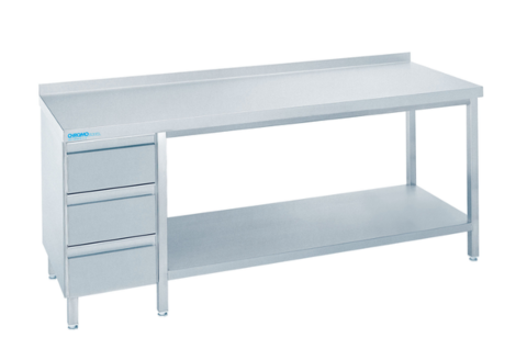 Arbeitstisch mit Schubladen Links, 2000x600x850/900mm