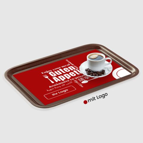 Tischset Tabletteinleger GN 1/1 „Guten Appetit“ mit Logo, rot (500 Stk.)