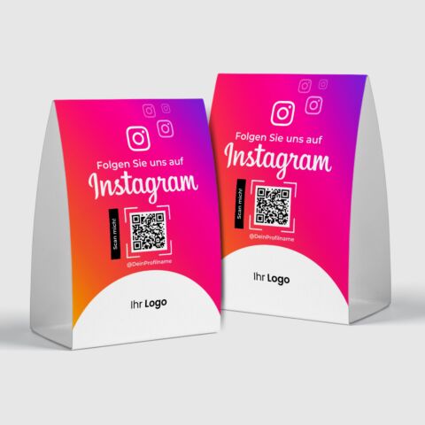 Instagram-Follow QR-Code Aufsteller Classic mit Logo