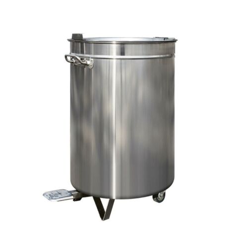 Edelstahl Mülleimer 80 Liter mit Fußpedal