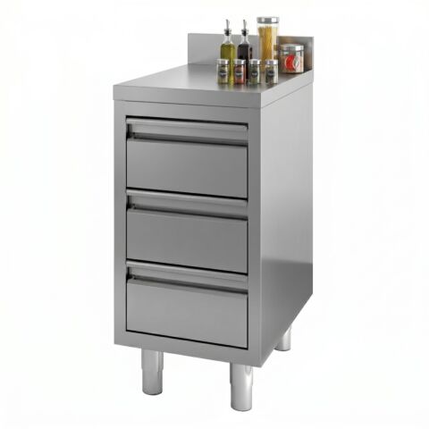 Arbeitstisch 700 mm mit Schubladen & Aufkantung 400 mm