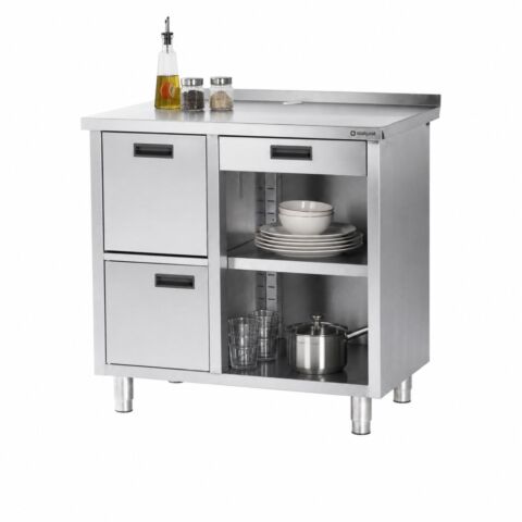 Arbeitstisch für Kaffeemaschine, mit Aufkantung, 1000 x 700 x 1000 mm