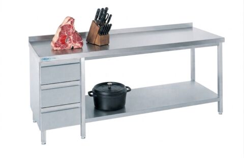 Arbeitstisch mit Schubladen Links, 1600x700x850/900mm