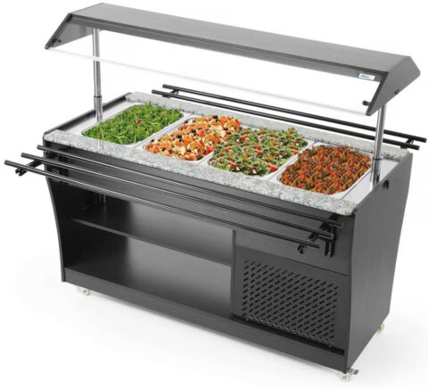 Seitliche Ansicht Arktic Buffet-Theke gekühlt 1490 mm mit Beleuchtung