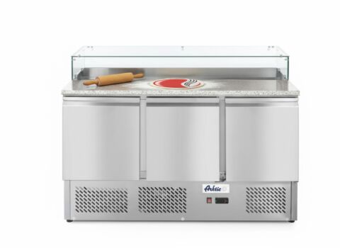 ARKTIC Pizzatisch dreitürig 380 L Platz für 8x GN 1/6