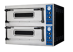 Elektro-Pizzaofen für 9+9 Pizzen ø 35 cm, mechanische Bedienung